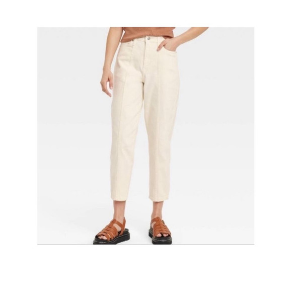 New a new day Tapered Leg Highest Rise Relaxed Hip & Thigh Cream Jeans Sz 6 - Picture 9 of 9